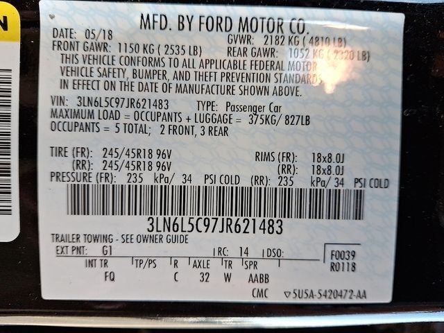 2018 Lincoln MKZ Select