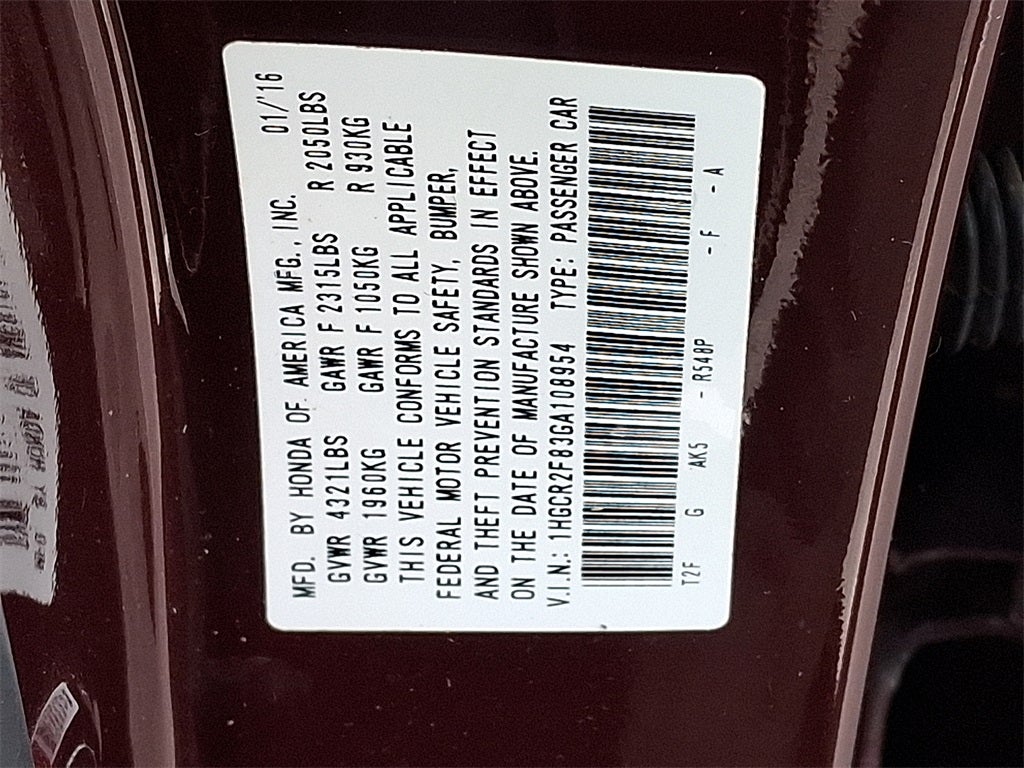 2016 Honda Accord EX-L