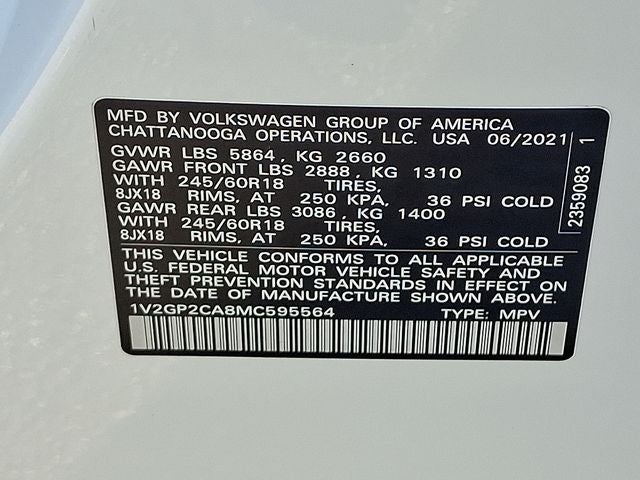 2021 Volkswagen Atlas 2.0T S