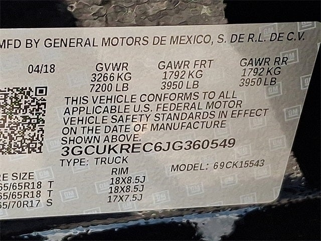 2018 Chevrolet Silverado 1500 LT LT2