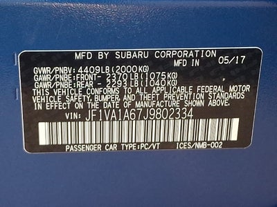 2018 Subaru WRX Base