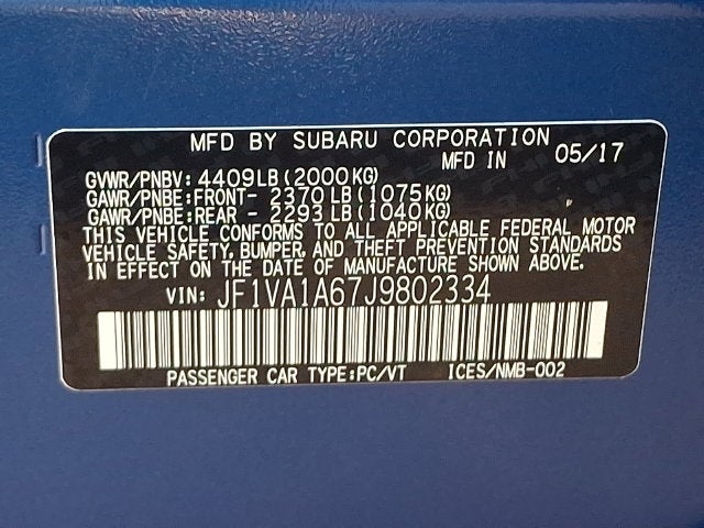 2018 Subaru WRX Base