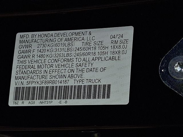 2024 Honda Ridgeline Black Edition