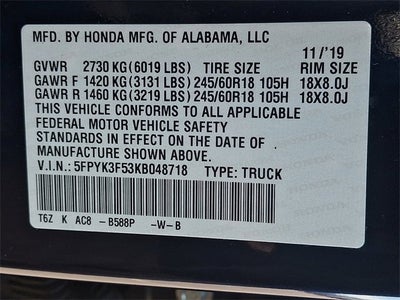 2019 Honda Ridgeline RTL