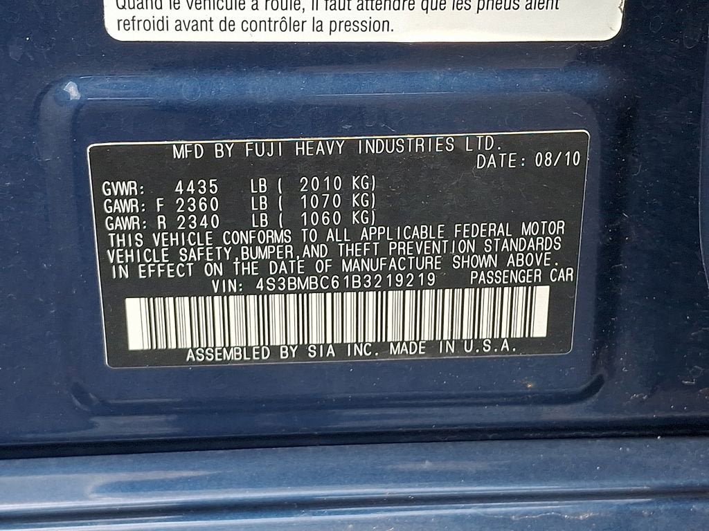 2011 Subaru Legacy 2.5i Prem AWP