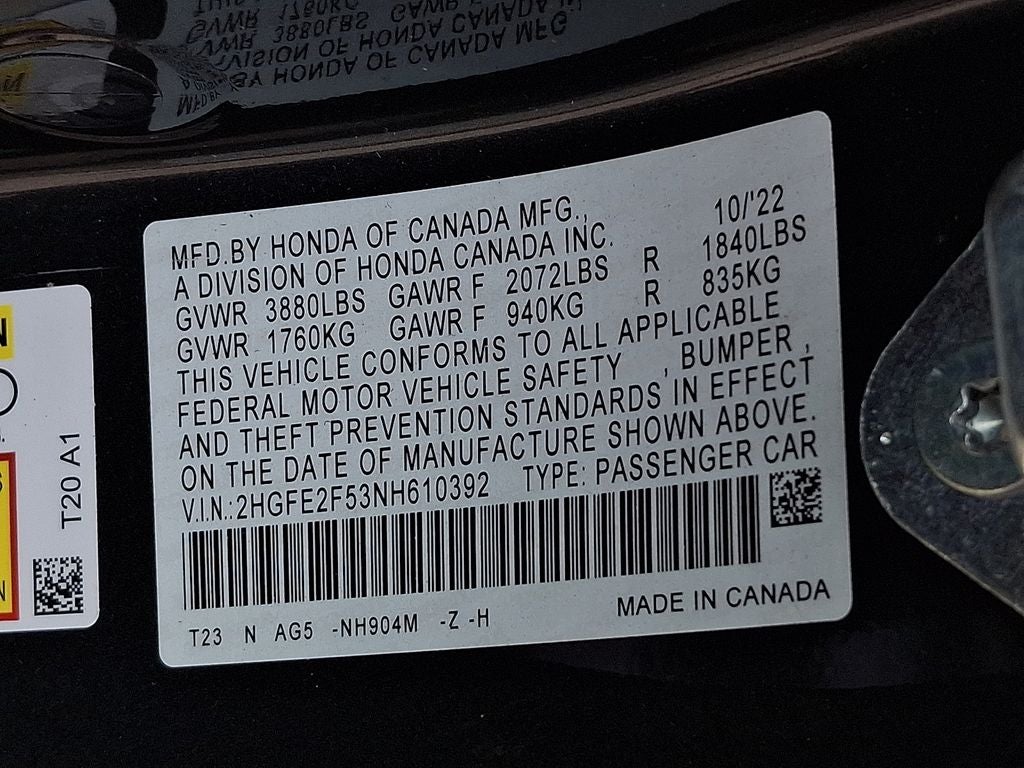 2022 Honda Civic Sport