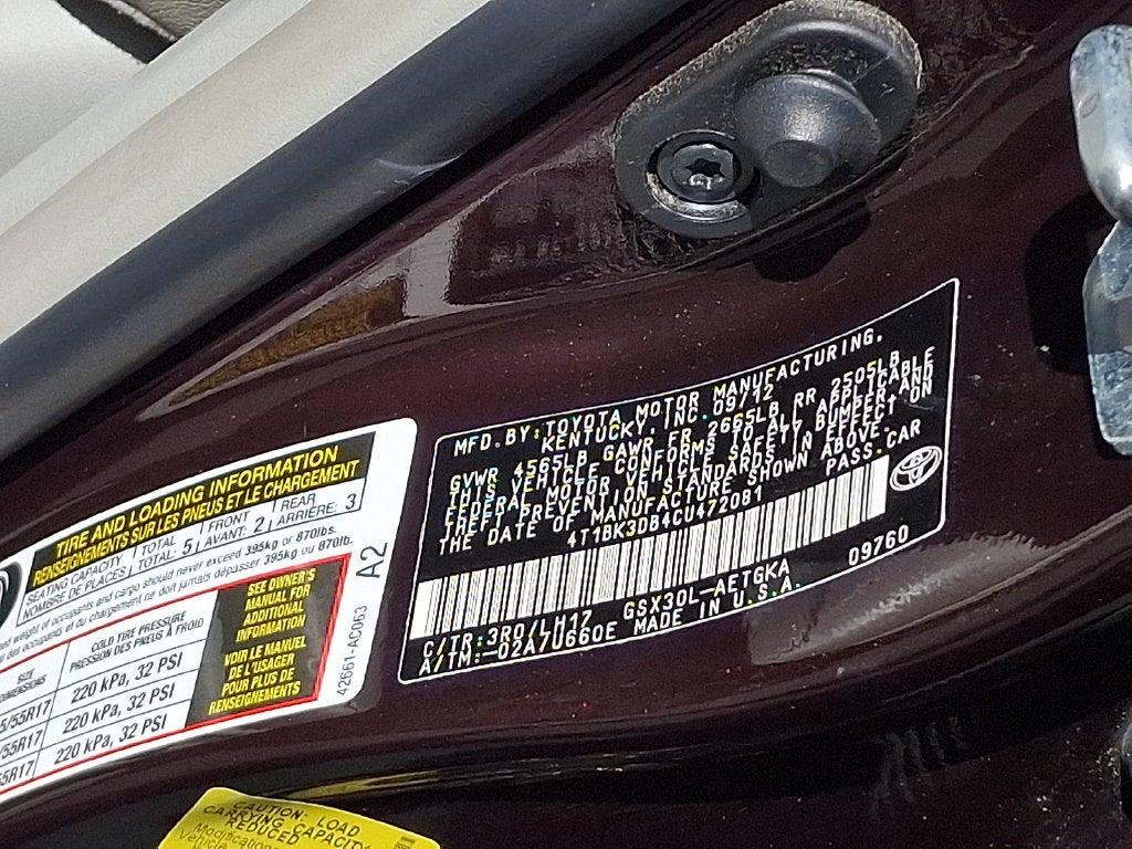 2012 Toyota Avalon Base