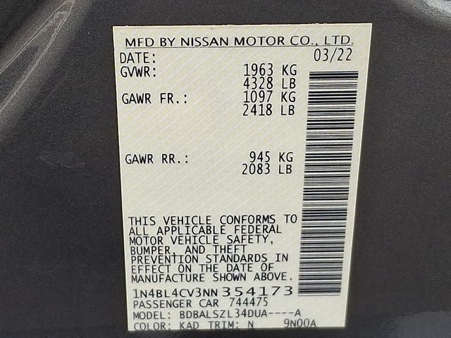 2022 Nissan Altima SR FWD